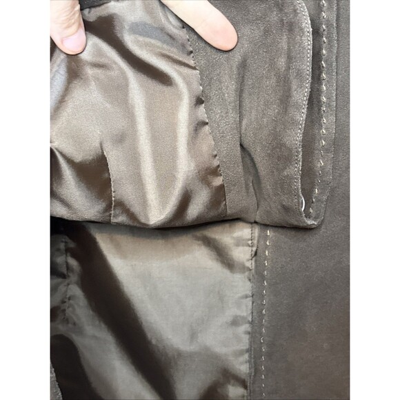 VTG 80s Studio Works Size 10 Brown Suede Blazer Jacket w Boho Western Stitching - Picture 5 of 8